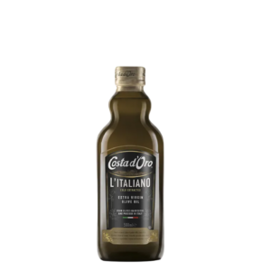 Aceite de oliva extra virgen italiano Costa D'Oro elaborado con aceitunas seleccionadas y extracción en frío.