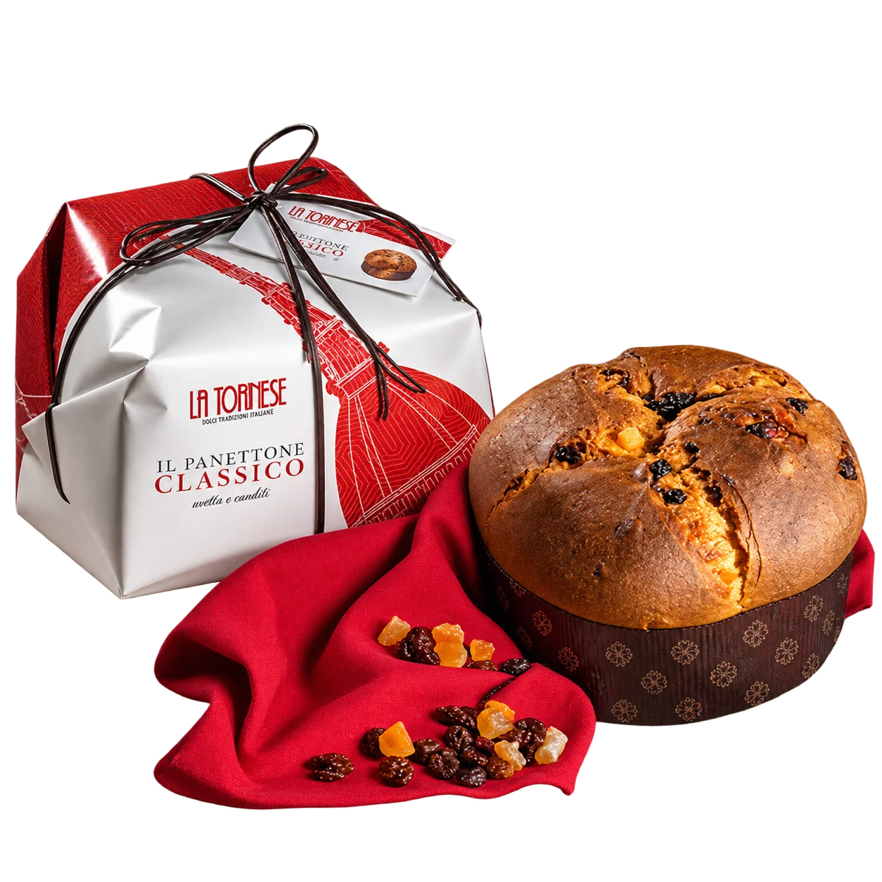 Panettone clasico empacado a mano 1KG La Torinese