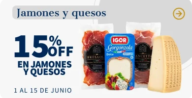 15% jamon y quesos